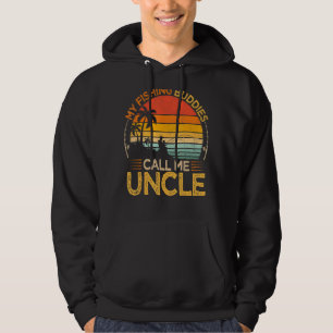 Mens Vintage My Fishing Buddies Call Uncle Fishing Hoodie