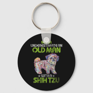 Mens Vintage Never Underestimate An Old Man With A Key Ring