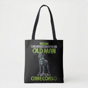 Mens Vintage Never Underestimate An Old Man With A Tote Bag