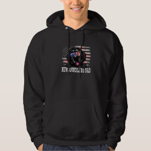 Mens Vintage Newfoundland Dad American Flag Father Hoodie
