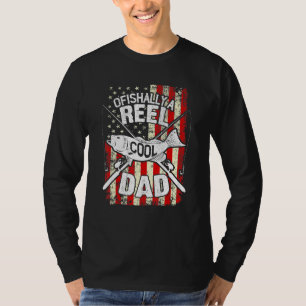 Mens Vintage Ofishally Reel Cool Dad Usa Flag Fish T-Shirt