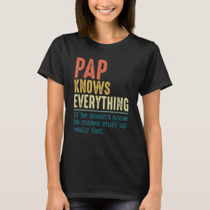 Mens Vintage Pap Knows Everything For Father's Da T-Shirt