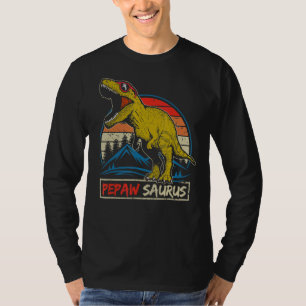 Mens Vintage Pepaw Saurus Rex Dinosaur Happy Fathe T-Shirt