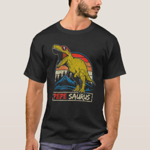 Mens Vintage Pepe Saurus Rex Dinosaur Happy Father T-Shirt