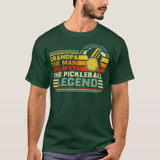 Mens Vintage Pickleball Grandpa The Man The Myth T-Shirt