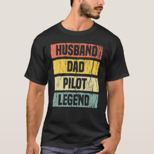 Mens Vintage Pilot Dad Husband Aviation Aeroplane T-Shirt