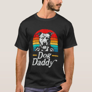 Mens Vintage Pitbull Dog Daddy Dog Dad Father's Da T-Shirt