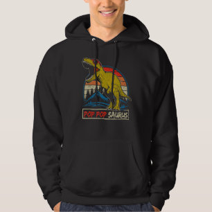 Mens Vintage Pop Pop Saurus Rex Dinosaur Happy Fat Hoodie