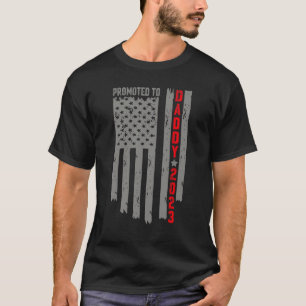 Mens Vintage Promoted To Daddy 2023 Pregnancy Fath T-Shirt