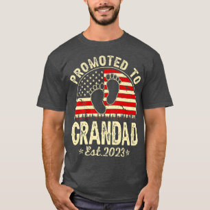 Mens Vintage Promoted To Grandad Est 2023 American T-Shirt