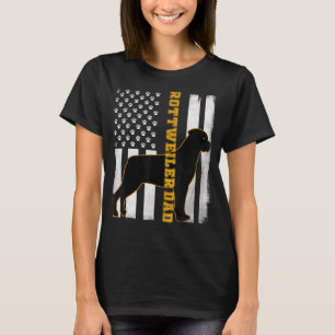 Mens Vintage Proud Rottweiler Dad Usa Rottie Silho T-Shirt