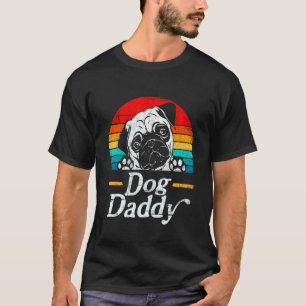Mens Vintage Pug Dog Daddy Dog Dad Father's Day T-Shirt
