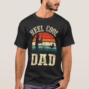 Mens Vintage Reel Cool DAD Fish Fishing Fathers Da T-Shirt