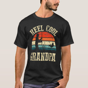 Mens Vintage Reel Cool Grandpa Fish Fishing Father T-Shirt