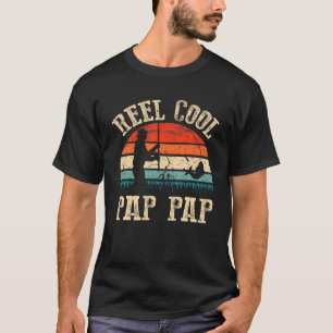Mens Vintage Reel Cool Pap Pap Fish Fishing Father T-Shirt