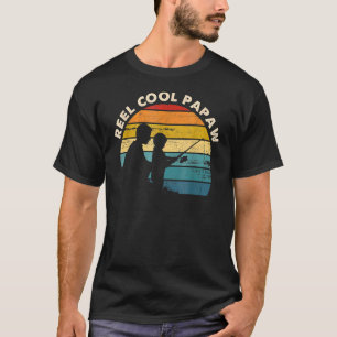Mens Vintage Reel Cool Papaw Fishing Father's Day T-Shirt