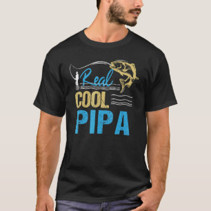 Mens Vintage Reel Cool Pipa Fishing Daddy Grandpa  T-Shirt