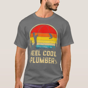 Mens Vintage Reel Cool Plumber Fish Fishing Day T-Shirt