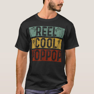 Mens Vintage Reel Cool Poppop Fishing Dad Grandpa T-Shirt