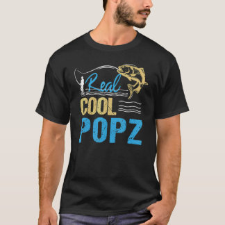 Mens Vintage Reel Cool Popz Fishing Daddy Grandpa T-Shirt