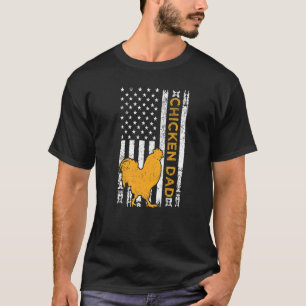 Mens Vintage Retro American Flag Chicken Dad Fathe T-Shirt