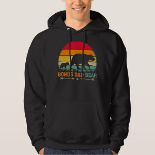 Mens Vintage Retro Bear Animal  Bonus Dad Bear Fat Hoodie