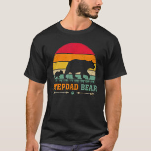 Mens Vintage Retro Bear Animal Stepdad Bear Fathe T-Shirt