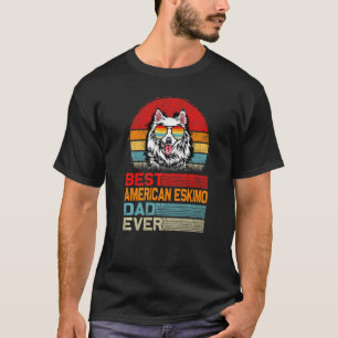Mens Vintage Retro Best American Eskimo Dad Ever F T-Shirt