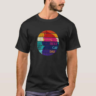 Mens Vintage Retro Best Cat Dad Father's Day Cat T-Shirt