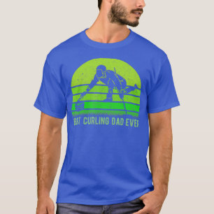 Mens Vintage Retro Best Curling Dad Ever Funny T-Shirt