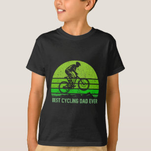 Mens Vintage Retro Best Cycling Dad Ever Funny Mou T-Shirt