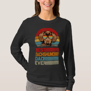 Mens Vintage Retro Best Dachshund Dad Ever Fathers T-Shirt