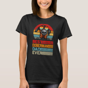 Mens Vintage Retro Best Doberman Dad Ever Fathers  T-Shirt