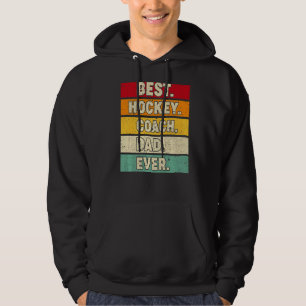 Mens Vintage Retro Best Hockey Coach Dad Ever Fath Hoodie