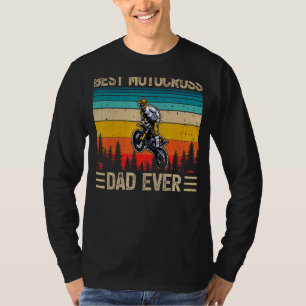Mens Vintage Retro Best Motocross Dad Ever Father T-Shirt