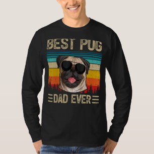 Mens Vintage Retro Best Pug Dad Ever Father's Day T-Shirt
