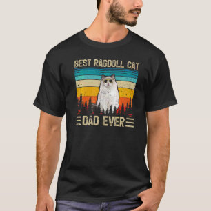 Mens Vintage Retro  Best Ragdoll Cat Dad Ever Fath T-Shirt