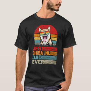 Mens Vintage Retro Best Shiba Inu Dad Ever Fathers T-Shirt