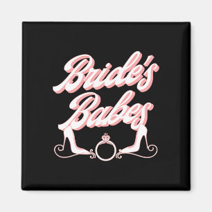 Mens vintage retro bride's babes bachelorette magnet
