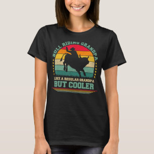 Mens Vintage Retro Bull Riding Grandpa Father's D T-Shirt