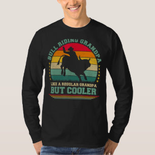 Mens Vintage Retro Bull Riding Grandpa Father's D T-Shirt