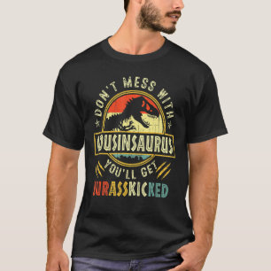 Mens Vintage Retro Cousinsaurus Dinosaur Rex Fathe T-Shirt