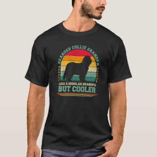 Mens Vintage Retro Dog Bearded Collie Grandpa Fat T-Shirt
