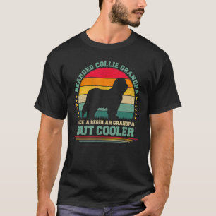 Mens Vintage Retro Dog Bearded Collie Grandpa Fat T-Shirt