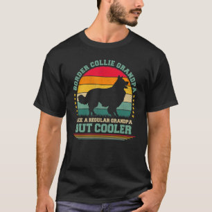 Mens Vintage Retro Dog Border Collie Grandpa Fath T-Shirt