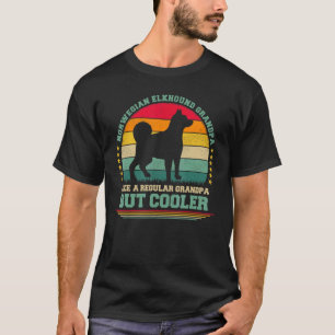 Mens Vintage Retro Dog Norwegian Elkhound Grandpa T-Shirt