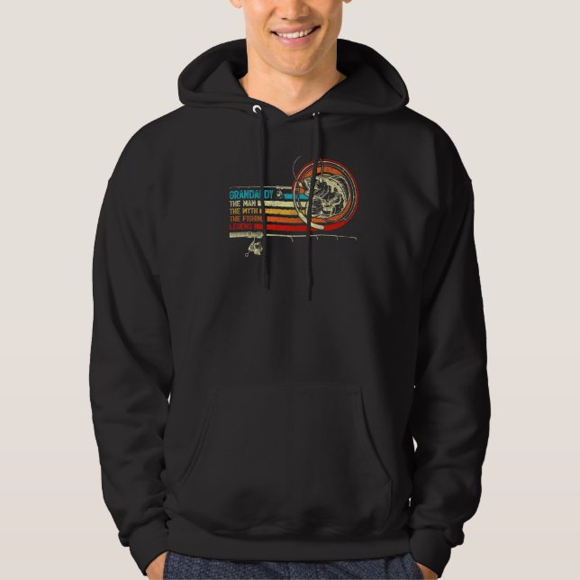 Mens  Vintage Retro Fishing Grandaddy Father's Day Hoodie (Front)
