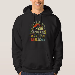 Mens Vintage Retro Pop Popsaurus Dinosaur Rex Fath Hoodie