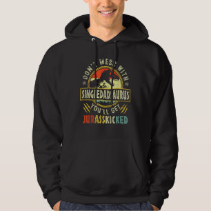 Mens Vintage Retro Single Dadsaurus Dinosaur Rex F Hoodie