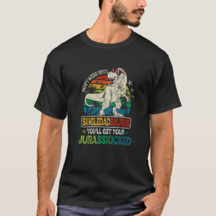 Mens Vintage Retro Single Dadsaurus Dinosaur Rex F T-Shirt